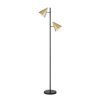 Union & Scale MidMod 60.6" Metal Floor Lamp with Cone Shades-Floor lamp