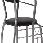 Flash Furniture Sutton 3 Piece Space-Saver Bistro Set with Black Glass Top Table & Black Vinyl Padded Chairs-Retro Style