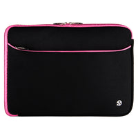 Vangoddy 14" Neoprene Laptop Sleeve - Black/Pink-Fits up to laptop 14"