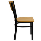 Flash Furniture HERCULES Series Black Circle Back Metal Restaurant Chair - Natural Wood Back & Seat-Natural Wood Circle Back Design