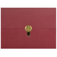 St. James Document/Certificate Holders - Gold Award Seal with Single Gold Ribbon - Burgundy - 5 Pack-Add ceremony, elegance and sincerity to the act of giving recognition