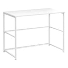 Monarch Specialties 7775 40" Computer Desk - White/White Metal-Spacious desktop in a chic white laminated finish