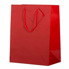 JAM Paper Glossy Gift Bags with Rope Handles - Large - 10" x 5" x 13" - Red - 100 Pack-Quantity: 100 per pack, Sturdy construction allows for you to fold and reuse bags later.