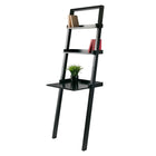 Winsome Bellamy Leaning Desk with 2 Shelves, Black (29323)-Display and storage on 2 tiered shelves