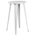 24'' Round White Metal Indoor-Outdoor Bar Height Table (CH-51080-40-WH-GG)-Metal Cafe Table