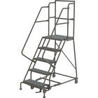 Tri-Arc Manufacturing Deep Top Step Rolling Ladder, Platform Height: 50", No. of Steps: 5, Step Width: 16" (KDSR105166-D2)-No. of Steps: 5
