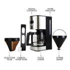Kenmore Aroma Control 12-Cup Programmable Coffee Maker with Reusable Filter - Black and Stainless Steel-Aroma control: 1-4 cup button doubles as "bold" brewing option