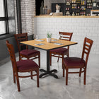 Flash Furniture HERCULES Series Ladder Back Mahogany Wood Restaurant Chair - Burgundy Vinyl Seat-Solid European Beech Hardwood Construction