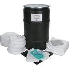 Zenith Safety 55-Gallon Spill Kits, Oil Only, With Polyethylene Drum-Contents: 50 Sorbent Pads (15" x 17"), 5 Sorbent Socks (3" x 48" , 3 Sorbent Socks (3" x 120"), 1 Drain Cover (36" x 36"), 1 Pair Nitrile Gloves, 2XL (11) , 2 Microporous Coveralls, XL , 1 Pair Safety Goggles (One Size), 3 Disposal Bags (26" x 36")