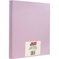 JAM Paper Matte Cardstock, 8.5" x 11", 130 lb. Light Purple, 25 Pack (296331629)-Light Purple Cardstock/Cover