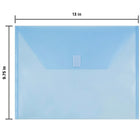 JAM Paper Plastic Envelopes with VELCRO Brand Closure, Letter Booklet, 9.75 x 13, Blue Poly, 12 Pack (218V0BU)-Opening: booklet