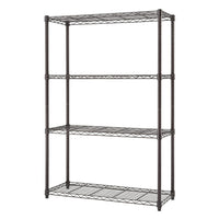 TRINITY 4-Tier Wire Shelving Rack, Bronze (TBFPBR-0901)-Shelves adjustable in 1" increments