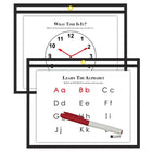 C-Line Reusable Dry Erase Pockets, Horizontal, Black, 12" x 9", 10 Pack (CLI40711)-Use with inserts up to 9" x 12"
