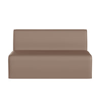 Flash Furniture Bright Beginnings Commercial Grade Modular Classroom Soft Seating, Armless 2-Seater Sofa - Neutral Vinyl-Commercial Grade Early Education 2 Seater Soft Classroom Sofa