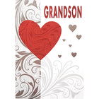 Rosedale Greeting Cards/Envelopes - Happy Valentine's Day Grandson - 5-1/2" x 8" - 12 Pack-Printed on premium uncoated card stock