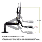 North Bayou 22"-35" Ergonomics Interactive Sit-Stand Desktop Workstation with USB Port - FC35-Weight Capacity 6.6 - 19.8 lbs