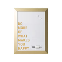 MasterVision Magnetic Dry-Erase Quote Board - "DO MORE" Quote - Gold Metallic Frame - 18" W x 24" L-Magnetic steel dry erase surface is suitable for frequent use