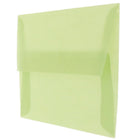 JAM Paper 4bar A1 Envelopes, 3.63 x 5 1/8, Translucent Vellum Leaf Green, 50 Pack (1591611I)-Blank interior for personalized message