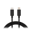 Veho Pebble USB-C to Lightning Charge and Sync Cable - 1-m/3.3-ft - Black-Charge and sync important portable devices such as cameras, smartphones, tablets to your PC, laptop or computer
