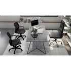 CB Office Workex Mesh Office Chair - Black-Ergonomic flared fixed loop arms