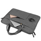 Vangoddy mPaneki Shoulder Carrying Bag Briefcase For 15.6" Laptop - Grey-One Exterior zipper pockets perfect for holding accessories