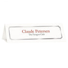 St. James Classic Tent Cards - 2-3/4 x 8-1/2" - Laser/Inkjet Printable - White - Silver Foil - 50 Pack-Premium 65 lb cover paper, classic silver foil