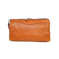 Ashlin Leather Cordasco Mid-Sized Dopp Kit Shave Bag, British Tan-Shaving DOPP Kit with top zipper closure & front zippered section. Perfect size for travel & accessories. Excellent unisex design for gents & ladies. Top zippered access is easy to access the contents inside