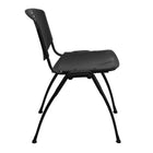 Flash Furniture HERCULES Series Black Plastic Stack Chair with Oval Cutout Back & Black Frame-Stack Quantity: 20