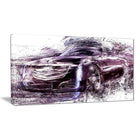 Designart Black Convertible Car Small Gallery Wrapped Canvas, (PT2610-32x16)-Print