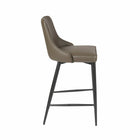 Plata Decor Island Stools with Black Metal Legs - Taupe - 2 Pack-Metal