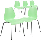 Flash Furniture HERCULES Series Stack Chair with Lumbar Support & Silver Frame - Green - 5 Pack-770 lb. Weight Capacity
