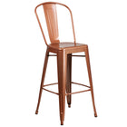 Flash Furniture 30" High Copper Metal Indoor-Outdoor Barstool with Back-500 lb. Weight Capacity