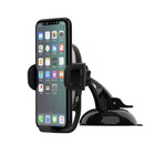 PureGear 10W AutoGrip Universal Car Charging Mount with Qi + Suction Mount - Black-3 ft. USB-C charging cable included