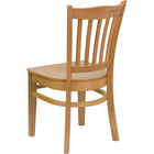 Flash Furniture HERCULES Series Vertical Slat Back Natural Wood Restaurant Chair-.625'' Thick Beechwood Seat