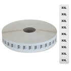 Eddie's Sizer Sticker Strips - 2XL - Black & White Print on Clear - 3/4"x 4-1/2"  - 1000 Per Roll-black & white print on clear