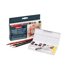 Derwent Shade and Tone 12-Colour Mixed Media Set (2305903)-Pencils can be used over paint to create shading and dramatic tones