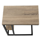 Monarch Specialties 3672 Accent Table - 25"H/Dark Taupe/Black Metal-9