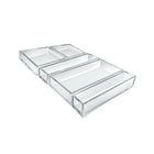 Azar Displays Deluxe Tray 5 Piece Set, Square Trays, Narrow Trays, and Large Tray (556226)-Narrow tray inside dimensions: 11.19"W x 2.31"D x 1.63"H