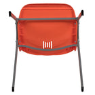 Flash Furniture HERCULES Series Orange Ergonomic Shell Stack Chair with Grey Frame-Grey Powder Coated Frame Finish with Plastic Floor Glides