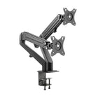 Uplite Dual Monitor Gas Spring Desk Mount Stand, Fully Adjustable, Up to 32", Black-Dual Monitor Mount for all shapes and sizes 17" - 27"