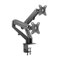 Uplite Dual Monitor Gas Spring Desk Mount Stand, Fully Adjustable, Up to 32", Black-Dual Monitor Mount for all shapes and sizes 17" - 27"