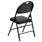 Flash Furniture HERCULES Series Ultra-Premium Triple Braced Black Vinyl Metal Folding Chair with Easy-Carry Handle-CA117 Fire Retardant Foam