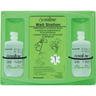 Honeywell 16 oz Saline Eyewash Wall Station - Double - 2 Pack-Language Trilingual
