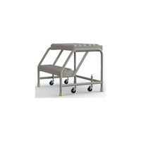 Tri-Arc Manufacturing Aluminum Rolling Ladder, Step Width: 24", Step Type: Serrated, No. of Steps: 2 (WLAR002245)-No. of Steps: 2