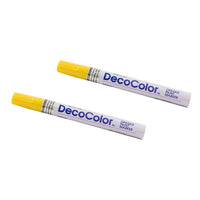 Marvy Uchida Broad-Point Opaque Paint Markers - Yellow - 2 Pack-Colour: Yellow