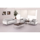 Flash Furniture HERCULES Lesley Series Contemporary Melrose LeatherSoft Chair with Encasing Frame - White-Fixed Back and Seat Cushions