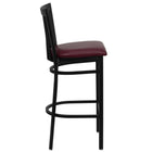 Flash Furniture HERCULES Series Black School House Back Metal Restaurant Barstool - Burgundy Vinyl Seat-School House Back Design