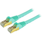 StarTech Cat6a Ethernet Patch Cable, Shielded, 2 ft, Aqua (C6ASPAT2AQ)-Protect your data against noise and EMI/RFI interference
