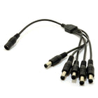 SeqCam 1 to 5 Power Cable Splitter, 0" x 2" x 7", Black-SeqCam CCTV Power Cable Splitter 1 to 5 features with high quality UL compliant cables and DC plug