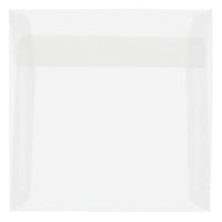 JAM Paper 7.5 x 7.5 Square Envelopes, Clear Translucent Vellum, 100 Pack (81981g)-Clear